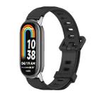 For Xiaomi Mi Band 8 Mijobs Flat Hole Breathable Silicone Watch Band(Black+Silver) - 1