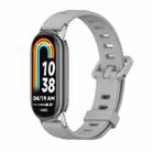 For Xiaomi Mi Band 8 Mijobs Flat Hole Breathable Silicone Watch Band(Grey+Silver) - 1
