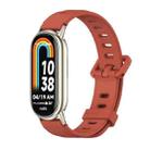 For Xiaomi Mi Band 8 Mijobs Flat Hole Breathable Silicone Watch Band(Orange+Light Gold) - 1