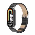 For Xiaomi Mi Band 8 / 9 / 9 NFC Mijobs Microfiber PU Leather Watch Band(Black Silver) - 1