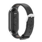 For Xiaomi Mi Band 8 / 9 / 9 NFC Mijobs Microfiber PU Leather Watch Band(Black Silver) - 3