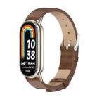 For Xiaomi Mi Band 8 / 9 / 9 NFC Mijobs Microfiber PU Leather Watch Band(Brown Light Gold) - 1