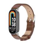 For Xiaomi Mi Band 8 / 9 / 9 NFC Mijobs Microfiber PU Leather Watch Band(Brown Silver) - 1