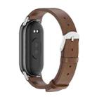 For Xiaomi Mi Band 8 / 9 / 9 NFC Mijobs Microfiber PU Leather Watch Band(Brown Silver) - 3