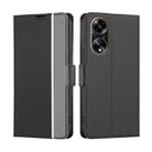 For OPPO A1 5G Twill Texture Side Button Leather Phone Case(Black) - 1