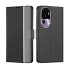 For OPPO Reno10 Pro+ 5G Twill Texture Side Button Leather Phone Case(Black) - 1
