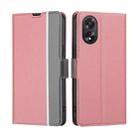 For OPPO A38 4G / A18 4G Twill Texture Side Button Leather Phone Case(Pink) - 1