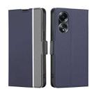 For OPPO A58 4G Twill Texture Side Button Leather Phone Case(Blue) - 1