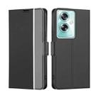 For OPPO A79 5G Twill Texture Side Button Leather Phone Case(Black) - 1