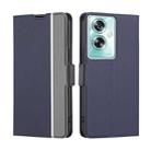 For OPPO A79 5G Twill Texture Side Button Leather Phone Case(Blue) - 1