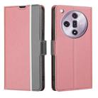 For OPPO Find X7 5G Twill Texture Side Button Leather Phone Case(Pink) - 1