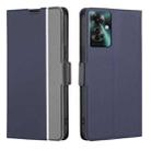 For OPPO Reno11 F 5G Twill Texture Side Button Leather Phone Case(Blue) - 1