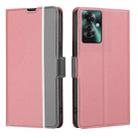 For OPPO Reno11 F 5G Twill Texture Side Button Leather Phone Case(Pink) - 1