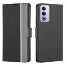 For OPPO A3 Pro 5G India Twill Texture Side Button Leather Phone Case(Black) - 1