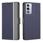 For OPPO A3 Pro 5G India Twill Texture Side Button Leather Phone Case(Blue) - 1