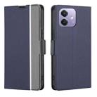For OPPO A3 5G India Twill Texture Side Button Leather Phone Case(Blue) - 1