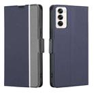 For OPPO Reno12 5G Global Twill Texture Side Button Leather Phone Case(Blue) - 1
