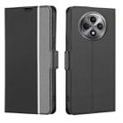 For OPPO Reno12 F 5G Twill Texture Side Button Leather Phone Case(Black) - 1