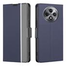 For OPPO Reno12 F 5G Twill Texture Side Button Leather Phone Case(Blue) - 1