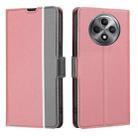 For OPPO Reno12 F 5G Twill Texture Side Button Leather Phone Case(Pink) - 1