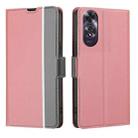 For OPPO A60 4G Global Twill Texture Side Button Leather Phone Case(Pink) - 1