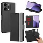 For OPPO Reno14 Pro 5G Twill Texture Side Button Leather Phone Case(Black) - 1