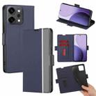 For OPPO Reno14 Pro 5G Twill Texture Side Button Leather Phone Case(Blue) - 1