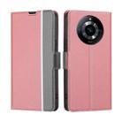 For Realme 11 5G Twill Texture Side Button Leather Phone Case(Pink) - 1