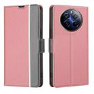 For Realme 12 Pro 5G Twill Texture Side Button Leather Phone Case(Pink) - 1