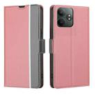 For Realme GT Neo6 SE Twill Texture Side Button Leather Phone Case(Pink) - 1