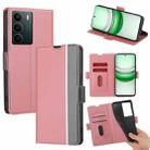 For Realme C71 4G Twill Texture Side Button Leather Phone Case(Pink) - 1