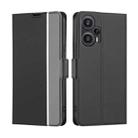 For Xiaomi Redmi Note 12 Turbo Twill Texture Side Button Leather Phone Case(Black) - 1