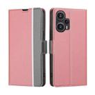 For Xiaomi Redmi Note 12 Turbo Twill Texture Side Button Leather Phone Case(Pink) - 1