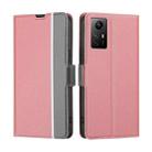 For Xiaomi Redmi Note 12S 4G Twill Texture Side Button Leather Phone Case(Pink) - 1