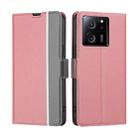 For Xiaomi Redmi K60 Ultra Twill Texture Side Button Leather Phone Case(Pink) - 1