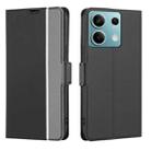 For Xiaomi Redmi Note 13 4G Twill Texture Side Button Leather Phone Case(Black) - 1