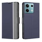 For Xiaomi Redmi Note 13 4G Twill Texture Side Button Leather Phone Case(Blue) - 1