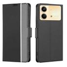 For Xiaomi Redmi Note 13R Pro 5G Twill Texture Side Button Leather Phone Case(Black) - 1