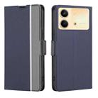 For Xiaomi Redmi Note 13R Pro 5G Twill Texture Side Button Leather Phone Case(Blue) - 1