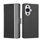 For Huawei nova 11 4G Twill Texture Side Button Leather Phone Case(Black) - 1