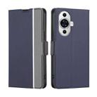 For Huawei nova 11 4G Twill Texture Side Button Leather Phone Case(Blue) - 1