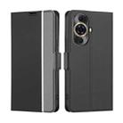 For Huawei nova 11 Pro 4G / 11 Ultra 4G Twill Texture Side Button Leather Phone Case(Black) - 1