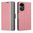 For Huawei nova 12 5G Twill Texture Side Button Leather Phone Case(Pink) - 1