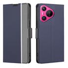 For Huawei Pura 70 5G Twill Texture Side Button Leather Phone Case(Blue) - 1