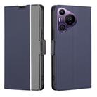 For Huawei Pura 70 Pro / 70 Pro+ 5G Twill Texture Side Button Leather Phone Case(Blue) - 1