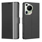 For Huawei Pura 70 Ultra 5G Twill Texture Side Button Leather Phone Case(Black) - 1
