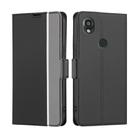 For Kyocera Digno SX3-KYG02 Twill Texture Side Button Leather Phone Case(Black) - 1