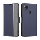 For Kyocera Digno SX3-KYG02 Twill Texture Side Button Leather Phone Case(Blue) - 1