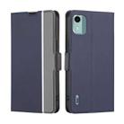 For Nokia C12 Twill Texture Side Button Leather Phone Case(Blue) - 1