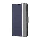 For Nokia C32 Twill Texture Side Button Leather Phone Case(Blue) - 2